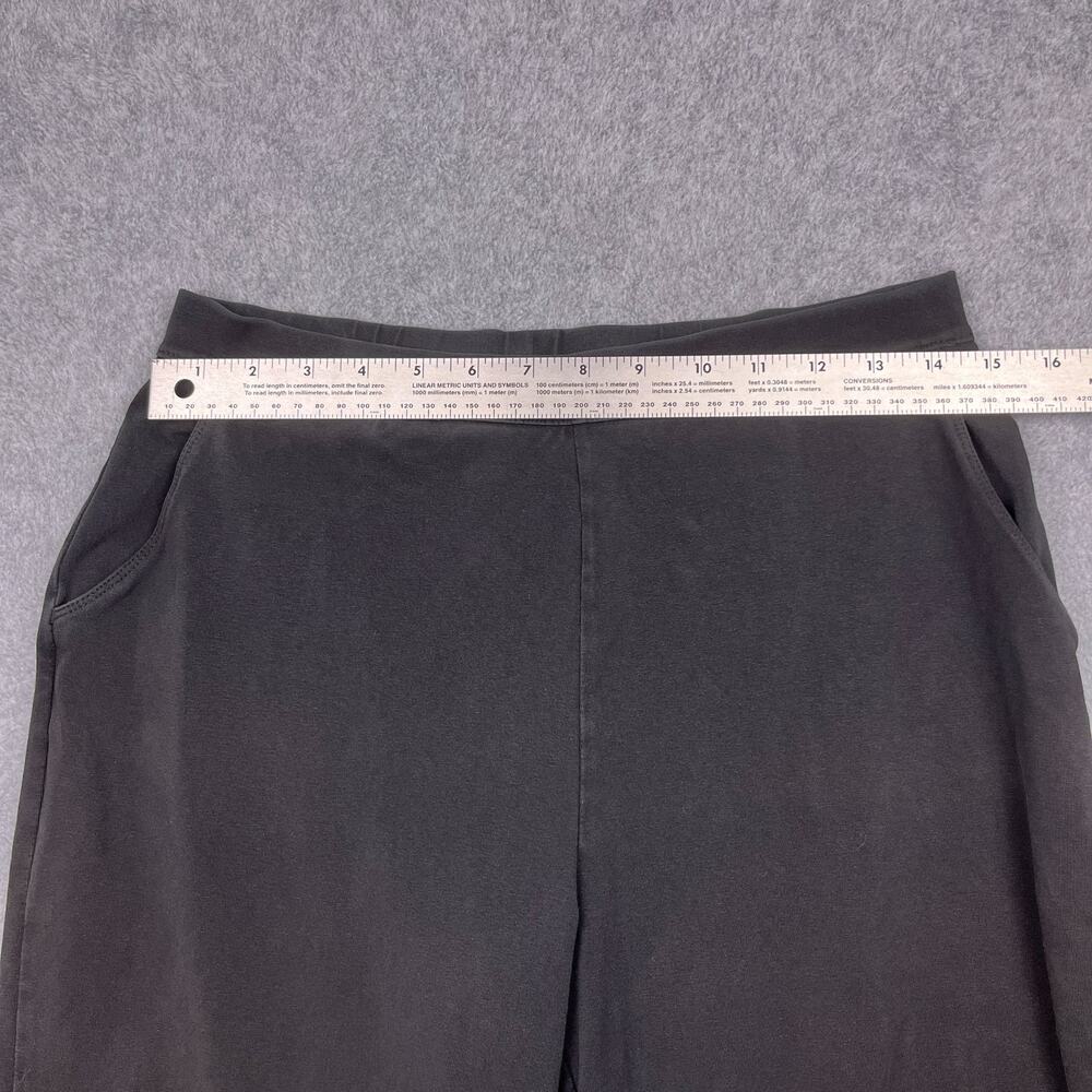 L.L.Bean Pants Womens PM Black Lined Cropped Straight Flat Front Stretch - Picture 5 of 8